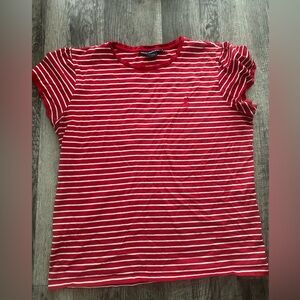 Ralph Lauren Red and White Striped Tee